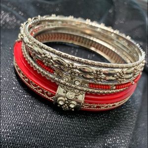 Red Stackable Bracelet Set